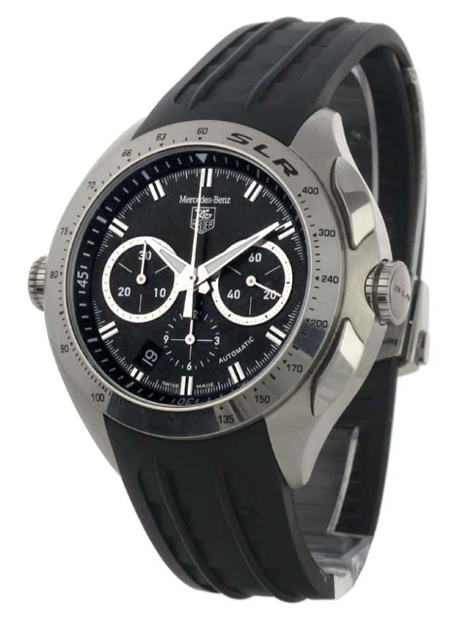 Tag Heuer SLR Black Baton Dial Leather Strap